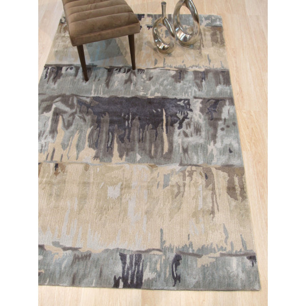 Brayden Studio® Stylish & Durable Callie Hand Tufted Abstract Wool Stain Resistant Indoor Beige